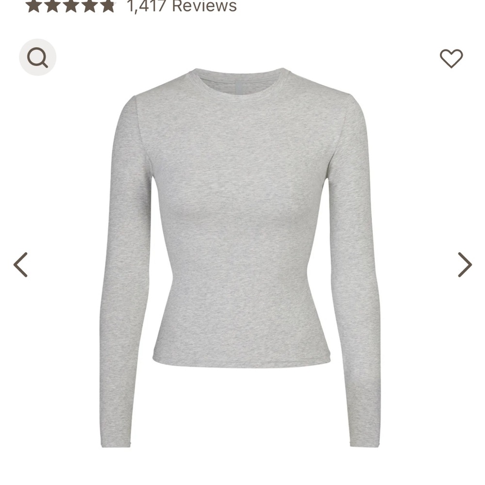 SKIMS Cotton Jersey Long sleeve top in grey